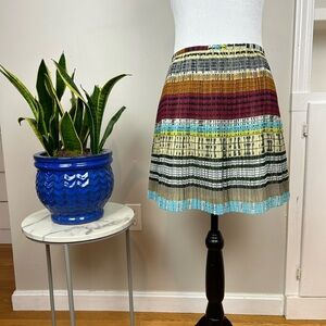 MADEWELL Broadway & Broome Multicolor Pleated Mini Skirt